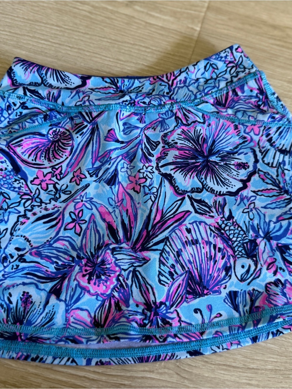 Lilly Pulitzer Blue & Pink Tropical Print Mini Skirt